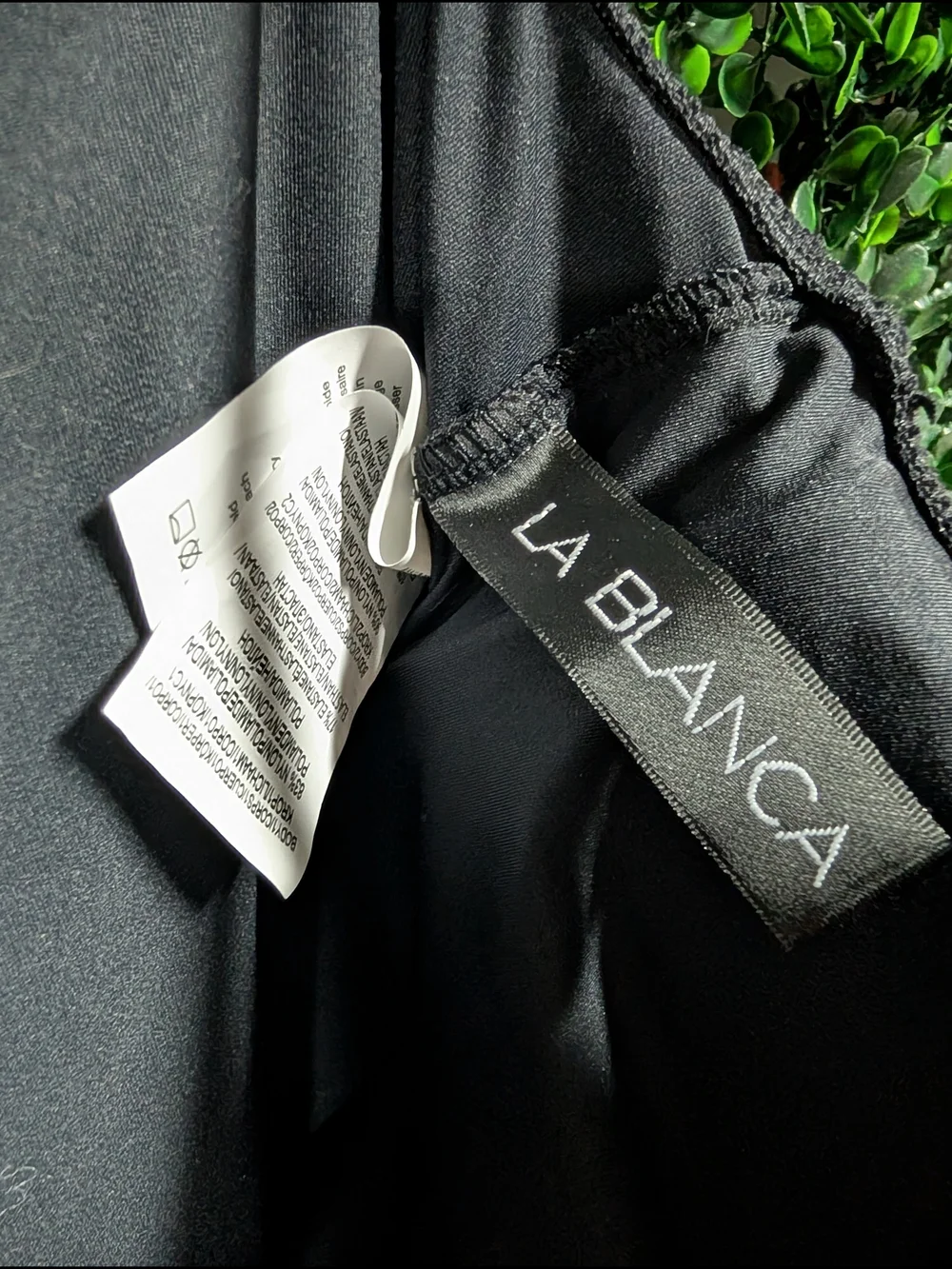 La Blanca Black Slip One-Piece Swimsuit